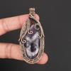 Handmade Copper Wire Wrapped Amethyst Pendant Necklace Natural Purple Amethyst Gemstone Jewelry for Women Vintage Boho Style