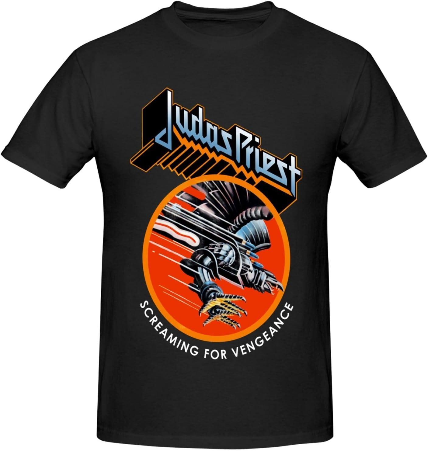 

Judas Rock Priest Band Мужская рубашка с коротким рукавом и круглым вырезом Мужская хлопковая футболка Черный Маленький S чёрный