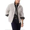Levis Loose Fit Solid Color Simple Casual Polo Collar Long Sleeve Work Jacket Men Jackets Gray White A5782-0066