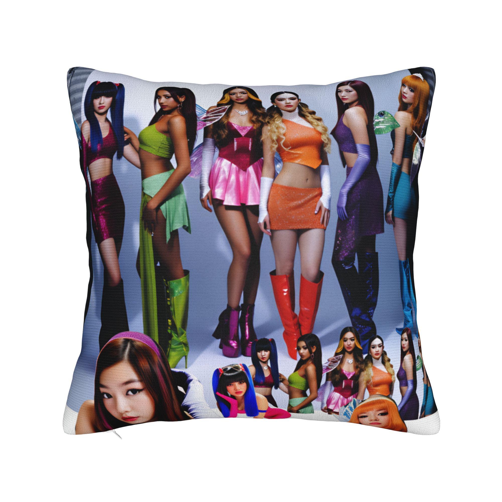 

Katseye Kpop Music Pillow Cover Cute Funny Pillow Case For Living Room Sofa Soft Pillowcases Gift 50*50cm