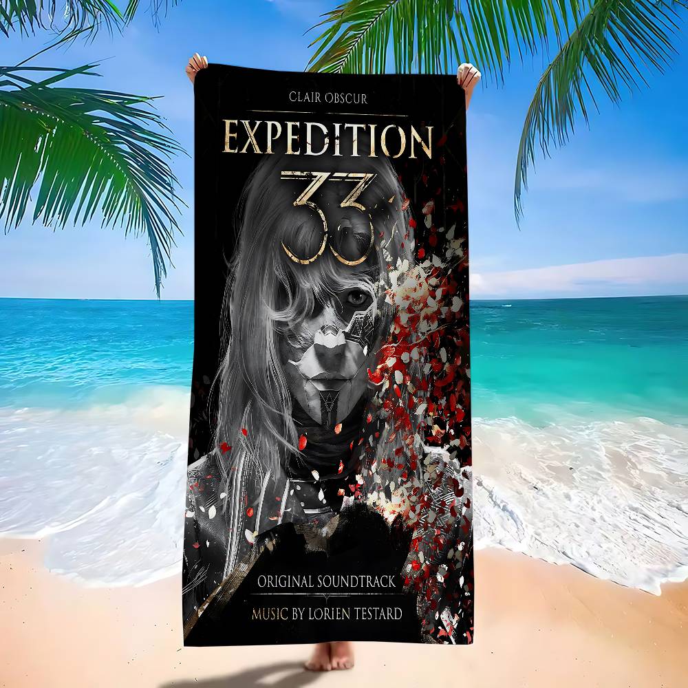 Game Clair O-Obscur E-Expedition 33 Beach Towel Colorful Bath Towels For Girl Microfiber Dry Custom Sand Beach Yoga Spa Gym Pool