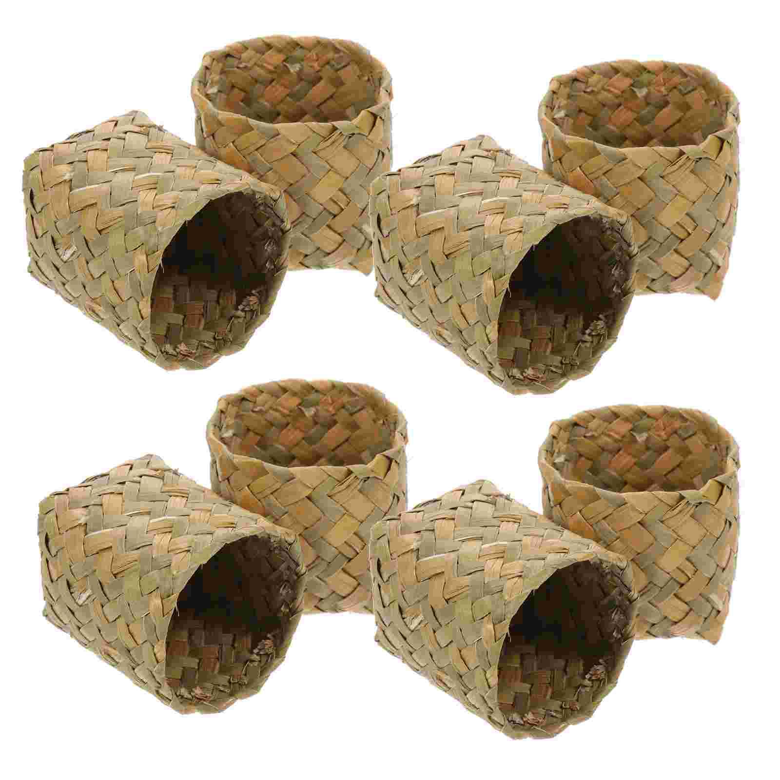 

10 Pcs Candy Box Baby Gifts Portable Case Basket Holder Delicate Straw Wedding Child Container