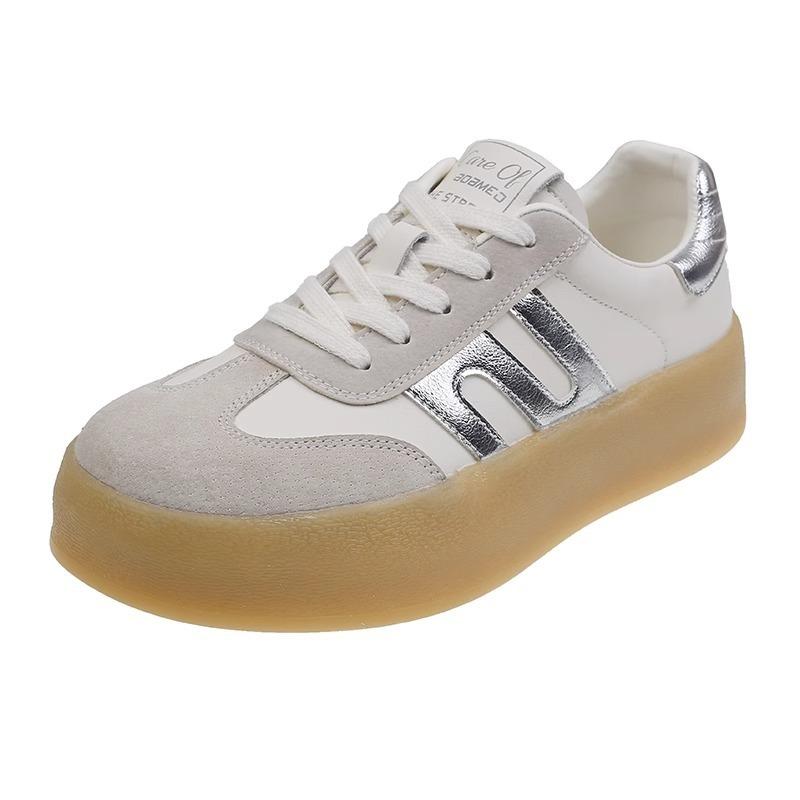 Leather platform women's new shoes women's shoes women's versatile sports and leisure shoes