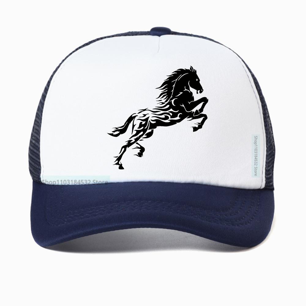 Handsome Horse Unisex Baseball Net Cap Spring Summer Outdoor Adjustable Breathable Sunscreen Hat