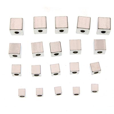 50pcs Stainless Steel Square Spacer Beads 3-6mm for DIY Jewelry Making Charm Bracelet Necklace Accessories