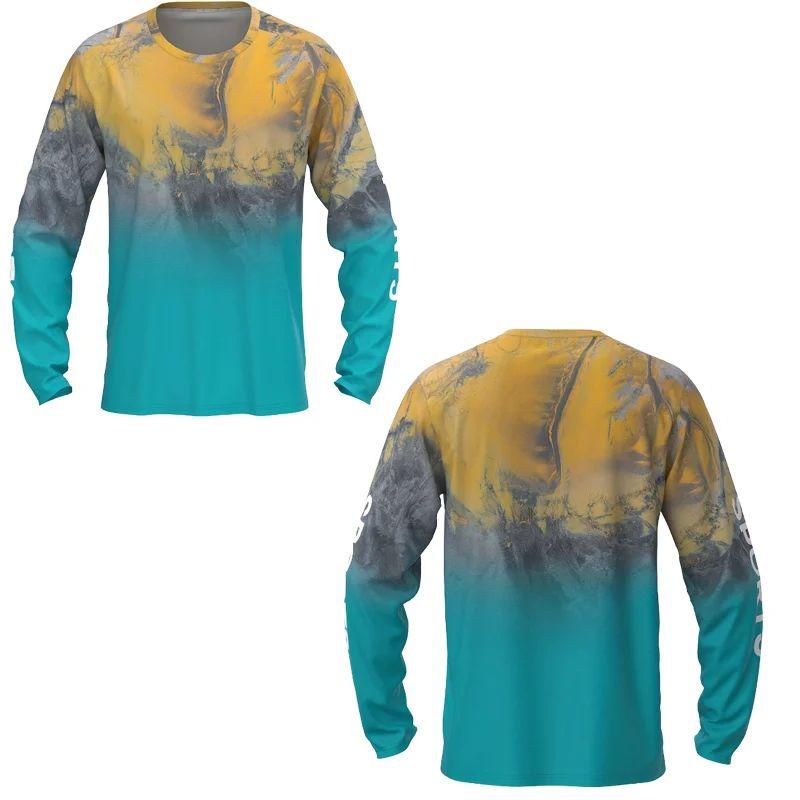 Kinder Herren Langarm-T-Shirt Mountainbike Motocross Radtrikot Mountainbike Camping Outdoor Angeln Oberteil Locker