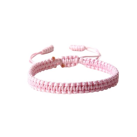 Unisex Hand Rope Adjustable Handmade Braided Solid Color Thick Anti-break Lightweight Stackable