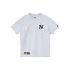 New Era Simple Casual Round Neck Printed Straight T-Shirt Unisex Tops Gray 12715354