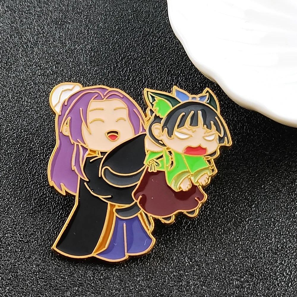 Módní smaltovaný odznak Maomao Anime postava Roztomilý výraz Klopový odznak Dárek pro fanoušky