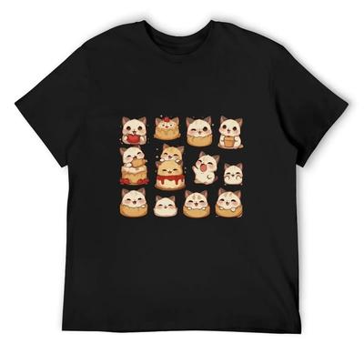 Cute Cat T-Shirt Fashion Shirts Graphic Tee Shirt Short Sleeve Tee Cotton T Shirt Men
