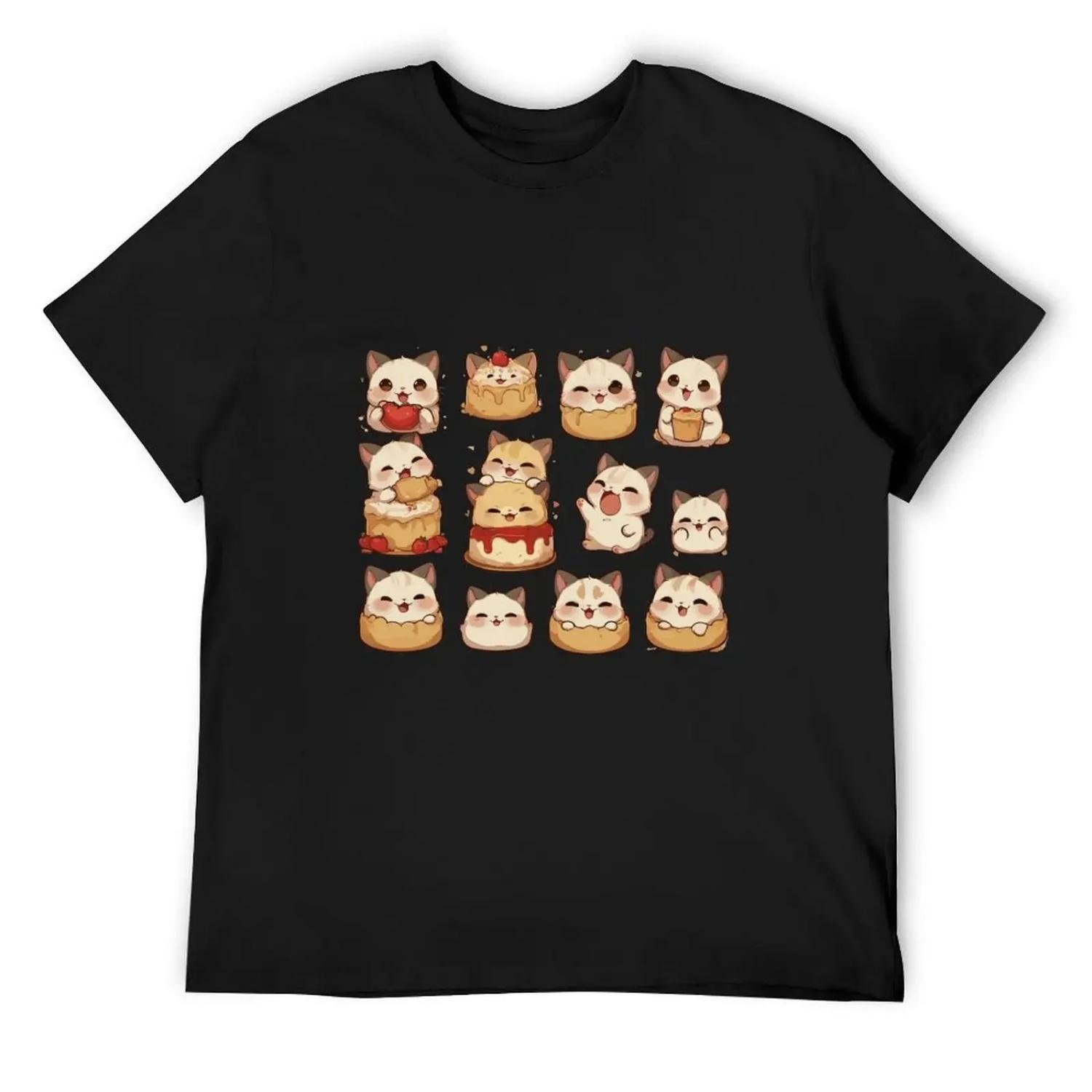 Cute Cat T-Shirt fashion shirts graphic tee shirt Short sleeve tee cotton t shirt men S