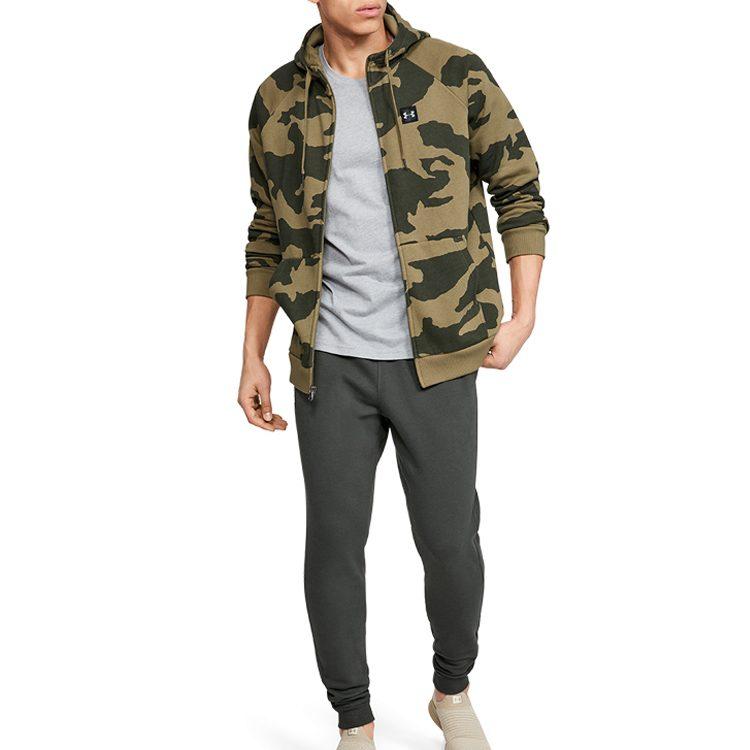 Under Armour Sweatshirts Men's Post Station Green Hooded Moderate Cardigan 1329748-331