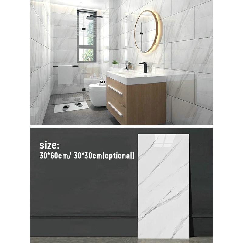 10pcs Marble Tiles Stickers Waterproof Scratch-resistant Kitchen Wardrobe Bathroom Home Decor Self-adhesive Floor Wall Decals
