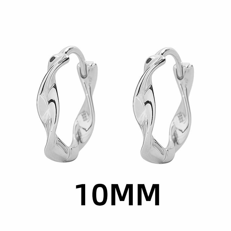 925 Silver Hoop Earring For Women Mobius Office Jewelry Braided Party Birthday Gift
