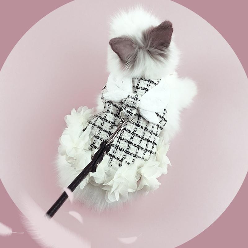 Pet Rabbit Dress Breathable Small Animal Harness Vest and Leash Set Escape Proof Cute Costume for Small Hedgehog Hamster
