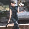 Elastic waist pinch, national style, new Chinese Suzhou long cheongsam, improved young women's high-end sense, daily wear in summer
