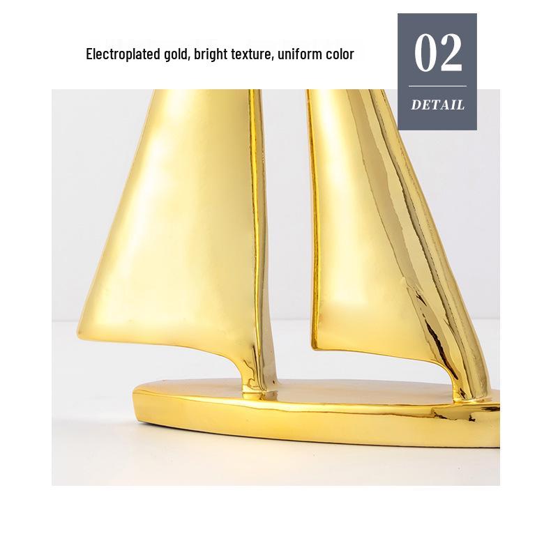 Modern Luxury Sailboat Ornament for Living Room, Foyer, or Office Decoration