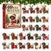 Ornements de Chambre Décoratifs Calendrier de l'Avent Teckel 3D avec 24 Mini Figurines de Chiens Uniques, Ensemble de Jouets Décorations Compte à Rebours Fêtes de Noël pour