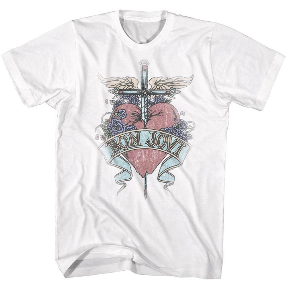 Bon Jovi Pierced White Adult T-Shirt S