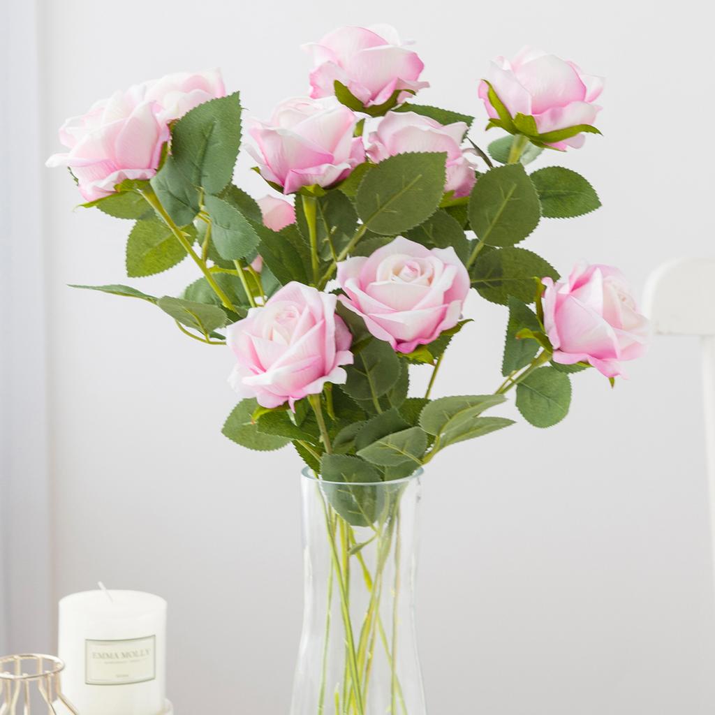 5/10pcs Artificialflower Silk Rose Long Branch Bridal Bouquet Wedding Home Vase Table Decoration DIY Gift Box Wreath Accessories