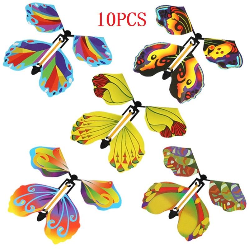 10/20/50 шт. Волшебная летающая бабочка, заводная, на резинке, бабочка для детей, мальчиков, девочек, рождественские подарки-сюрпризы, для чулка