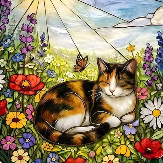 Yousheng Acrylic Puzzle Suncatcher DIY Jigsaw Puzzle Suncatcher Kit with UV Printed Design Colorful Window Hanging Ornament for Home Garden Decor
