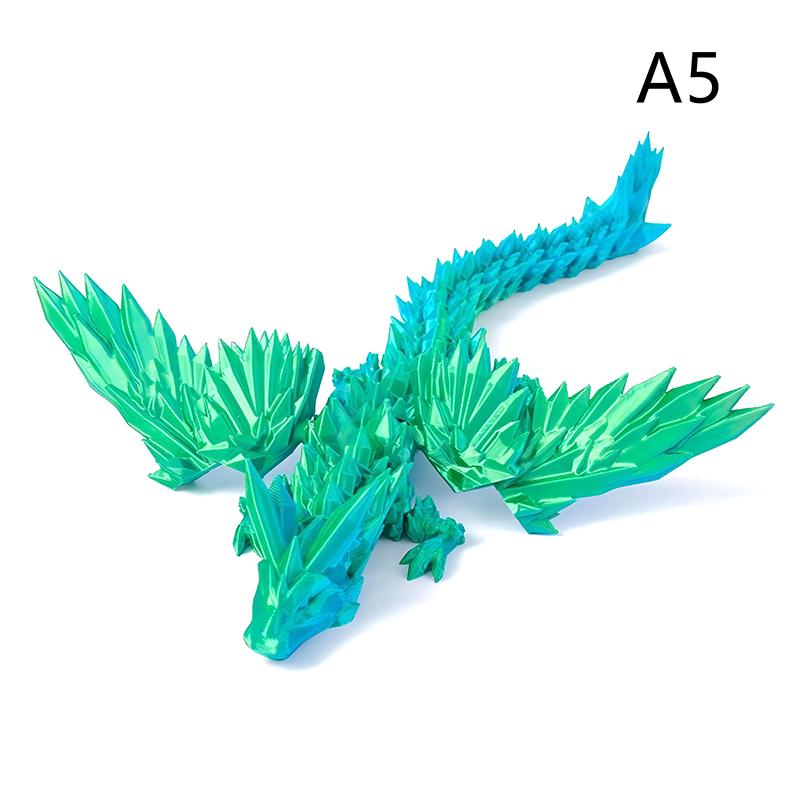 3D Printed Flying Dragon Articulated Dragon Western Style Joint Movable Dragon Model Home Desktop Craft Ornament