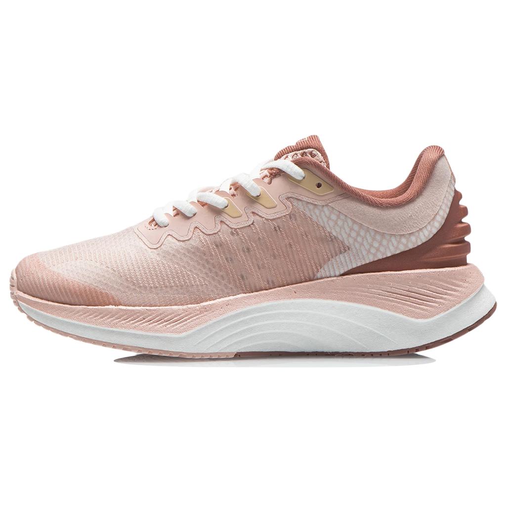 New LiNing YueYing Cushioned Wear Resistant Slip Resistant Low Top Running Shoes Women's Peach Orange Pink ARHR128-4