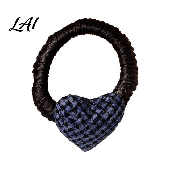 Ponytail Holder High Elasticity Hair Rope Plaid Heart Decor Tie School Uniform Elastic Pleated Tie Band No Scalp Strangling Accessories for