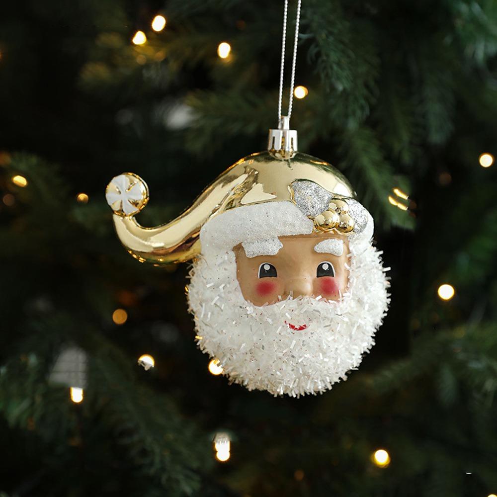 Shiny Gold Santa Claus Hanging Ornaments Snowman Merry Christmas Decor Xmas Tree Pendant Kid Gift
