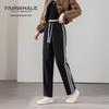 Mark Fairwhale Women's Three-Stripe Casual Straight-Leg Pants