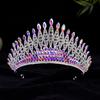 Luxury Zinc Zinc Alloy Princess Crown Sparkling Rhinestone Diadem Girls Party Headbands  Stage Performances