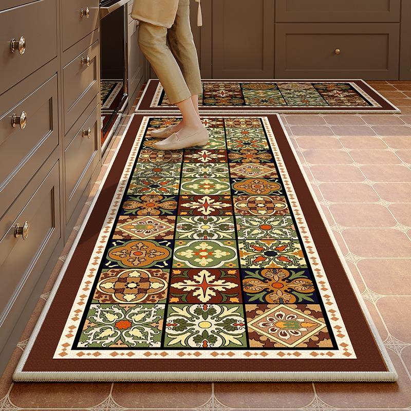 

Carpet for Kitchen Runner Rug Non-slip Floor Mat Long Carpets Dustproof Doormat American Retro Classic Home Decoration Rugs 1pc 50x80cm