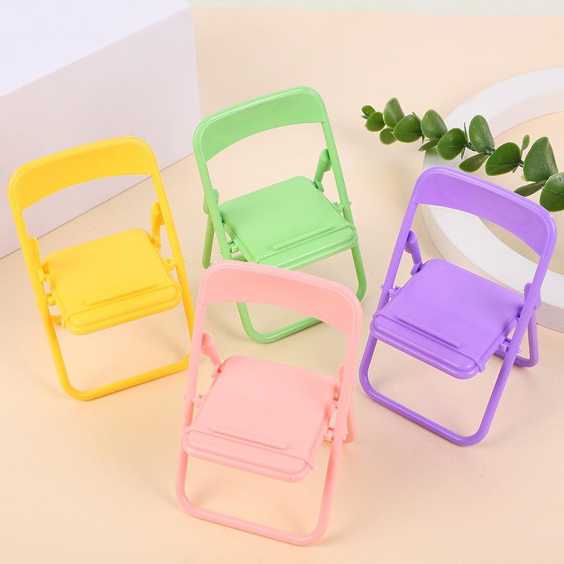 Macaron Portable Folding Chair Phone Holder - Cute and Creative Desktop Stand