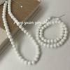 Su Chuang S925 Sterling Silver White Pearl Beaded Necklace & Bracelet Set: Elegant & Versatile for Women