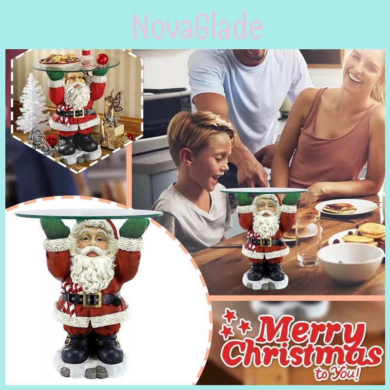Whimsical Santa Claus Waiter Tray Resin Art Piece Ideal For Christmas Home Decor
