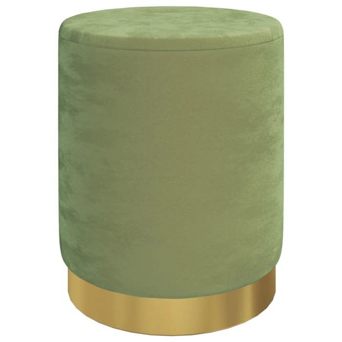 VidaXL Round Storage Stool Mustard Green Velvet 31 X 37 Cm 340292