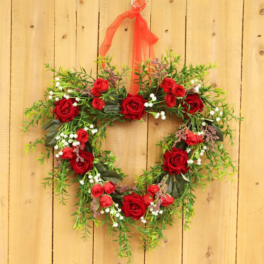 Door Wreath Decorative Garland Home Decor Valentines Day Wreath Decorations For Porch Cabinet Home Indoor Outdoor Easter Spring