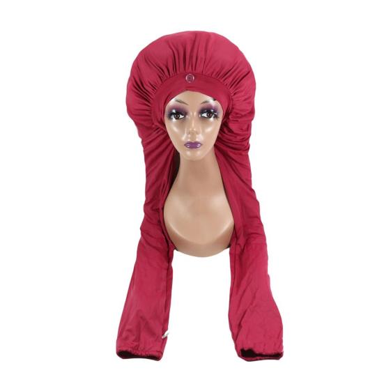 Women Sleeping Hat Dual-Purpose Long Braids Protective Breathable Silk Hair Cover Adjustable Pantyhose