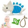 HOMEBASICS Baby Teething Toys, Dinosaur Toys, Food-Grade Silicone, Sensory Toy, Chew Toy, Sensory Stimulation, Educational Toy, Early Education, Safe