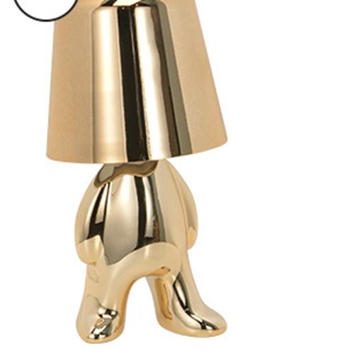 Italien Little Golden Man Bordslampa Touch Switch LED Nattljus Kafé Bar Sovrumsinredning Tänkare Rumsdekorlampa