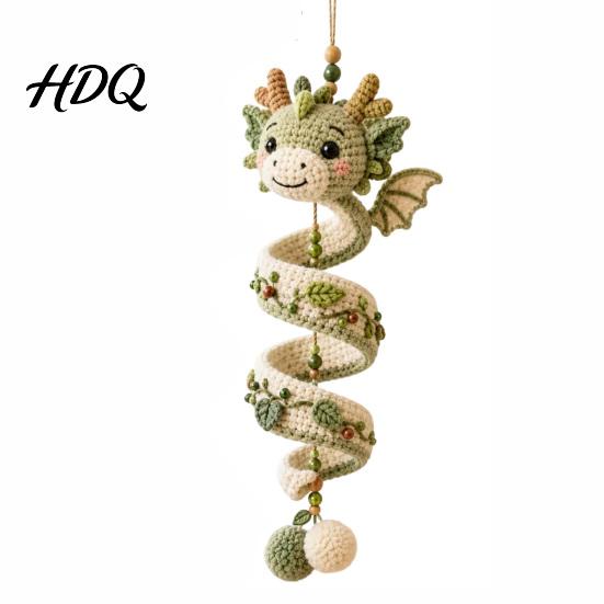 Handgefertigte Drachenskulptur DIY Spiral-Hängeornament-Set Einfache Montage Dekorative Kunsthandwerk Dekoration Handgefertigtes Häkelset für Zuhause Klassenzimmer