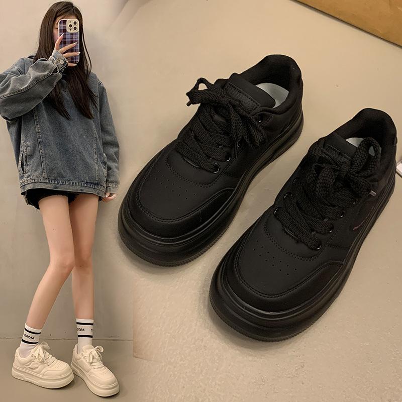 Popular high-end versatile little white shoes heightened thick baseplate shoes women's 2025 new summer leisure sports muffin shoes