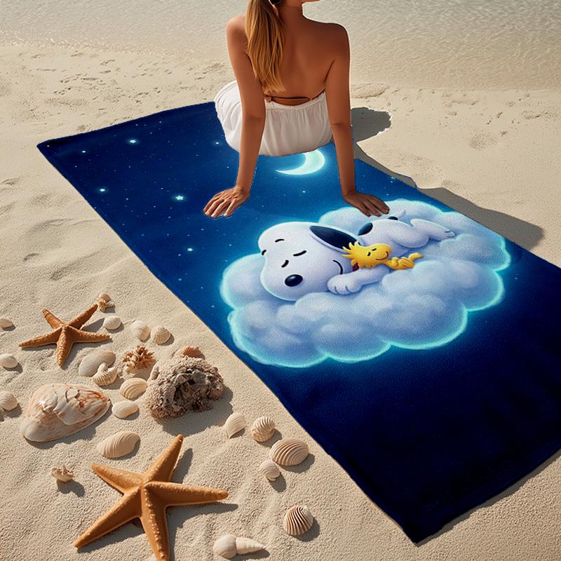 Snoo-dog Dreams On The Moon Beach Towel, Super Soft Microfiber, Gift for Her/Him, Birthday, for Pool, Beach, Travel, Home Decor Fan gifts