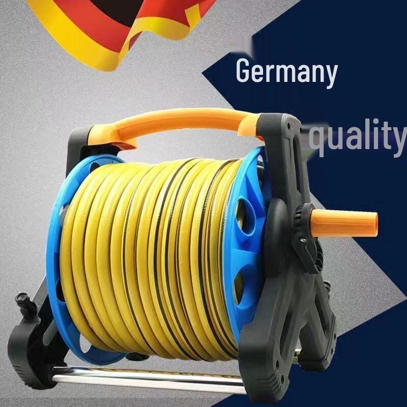 Garden Hose Cart Reel & Storage Rack Set for Household & Car Wash Use