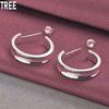 925 Sterling Silver Round Piercing Earrings Fashion Wedding Jewelry