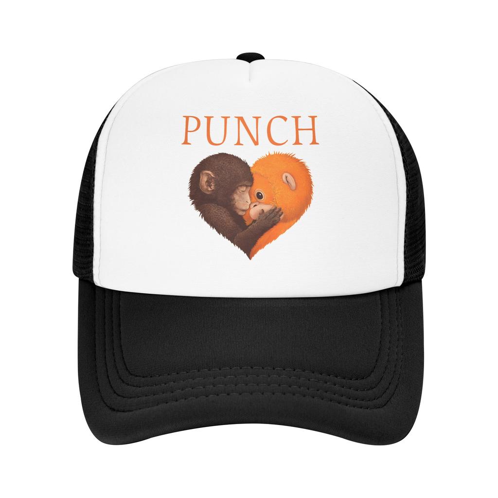 Punch Monkey Süße Netz-Baseballkappe Unisex Damen HipHop Sonnenhüte Dad Hat Verstellbare Snapback-Kappen Sportkappe Sommer Trucker-Kappe
