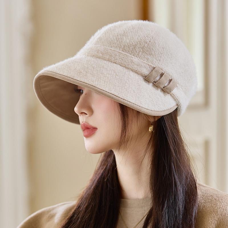 British Style Retro Autumn and Winter Hat for Women's Fashion and Versatile Duck Tongue Fisherman Hat Korean Style High End Temperament Basin Hat