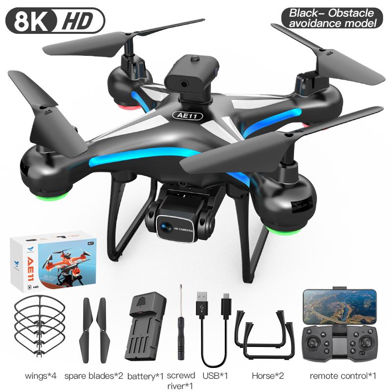 New AE11 8K dual camera drone 360° omni-directional obstacle avoidance helicopter brushless RC aerial camera flying machine