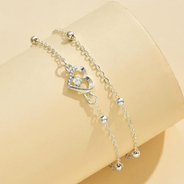 Trendy Alloy Layer Anklet for Women Waterproof Designs With Crystals Embellishments Vocation Accessory Outfits